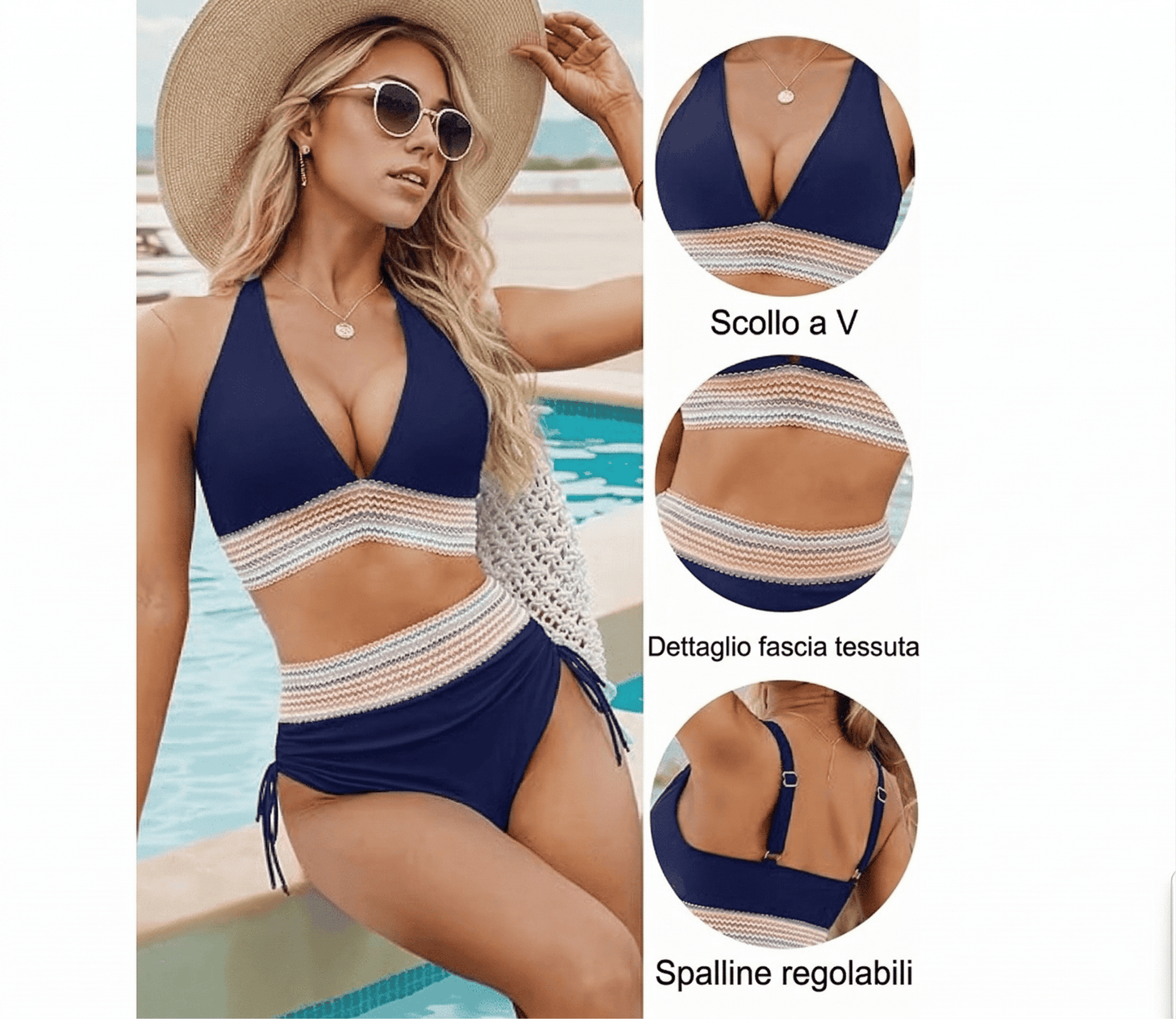 Set Bikini Modellante a Vita Alta | Design Color Block