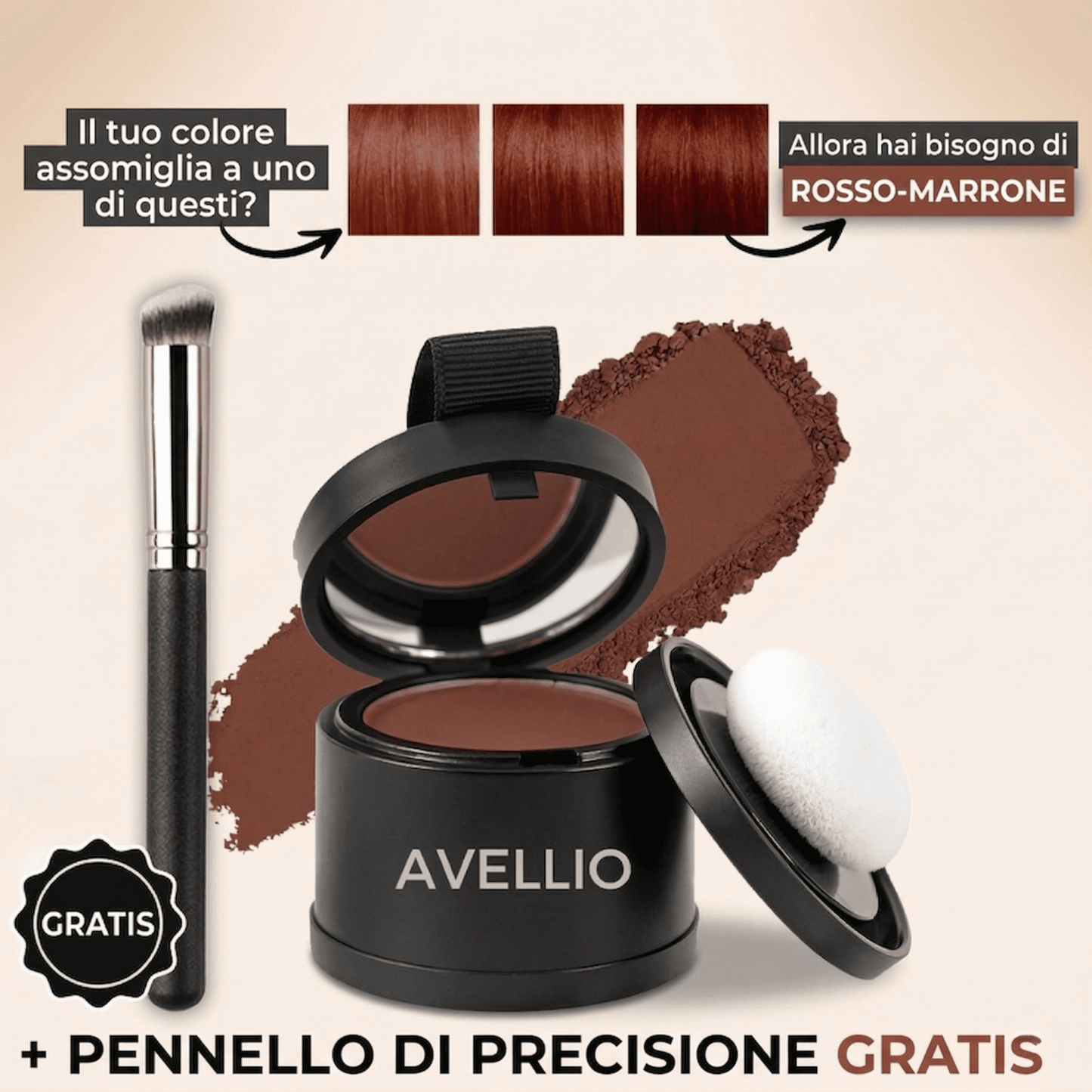 Avellio™ – Copri-ricrescita e capelli grigi istantaneo