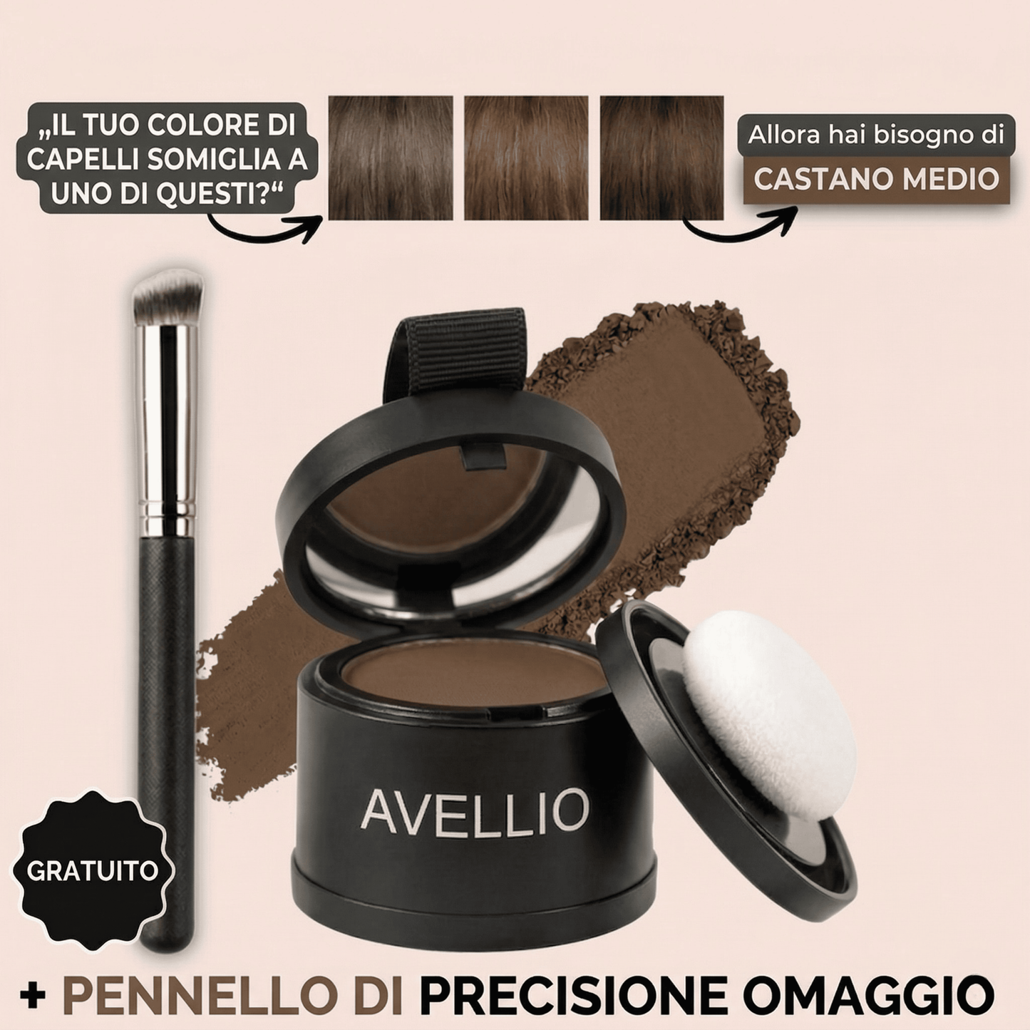 Avellio™ – Copri-ricrescita e capelli grigi istantaneo