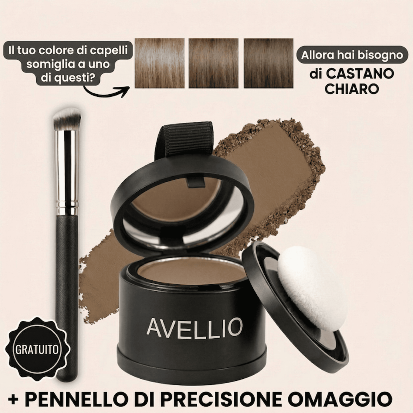 Avellio™ – Copri-ricrescita e capelli grigi istantaneo