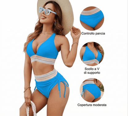Set Bikini Modellante a Vita Alta | Design Color Block