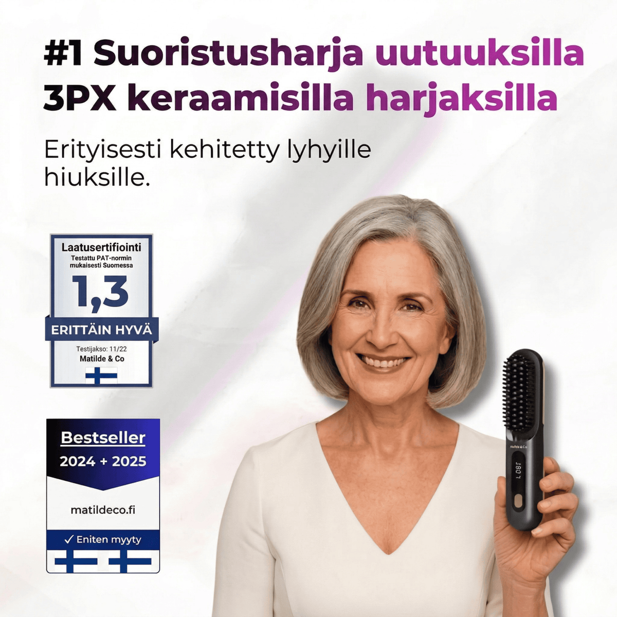 ENSIMMÄINEN älykäs muotoiluharja lyhyille hiuksille