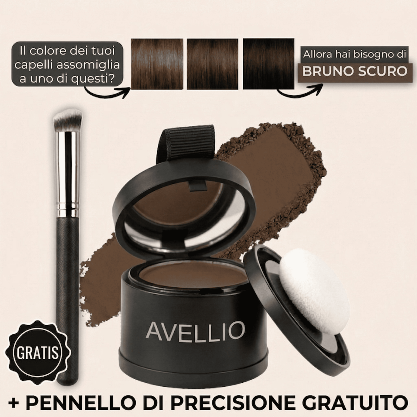 Avellio™ – Copri-ricrescita e capelli grigi istantaneo